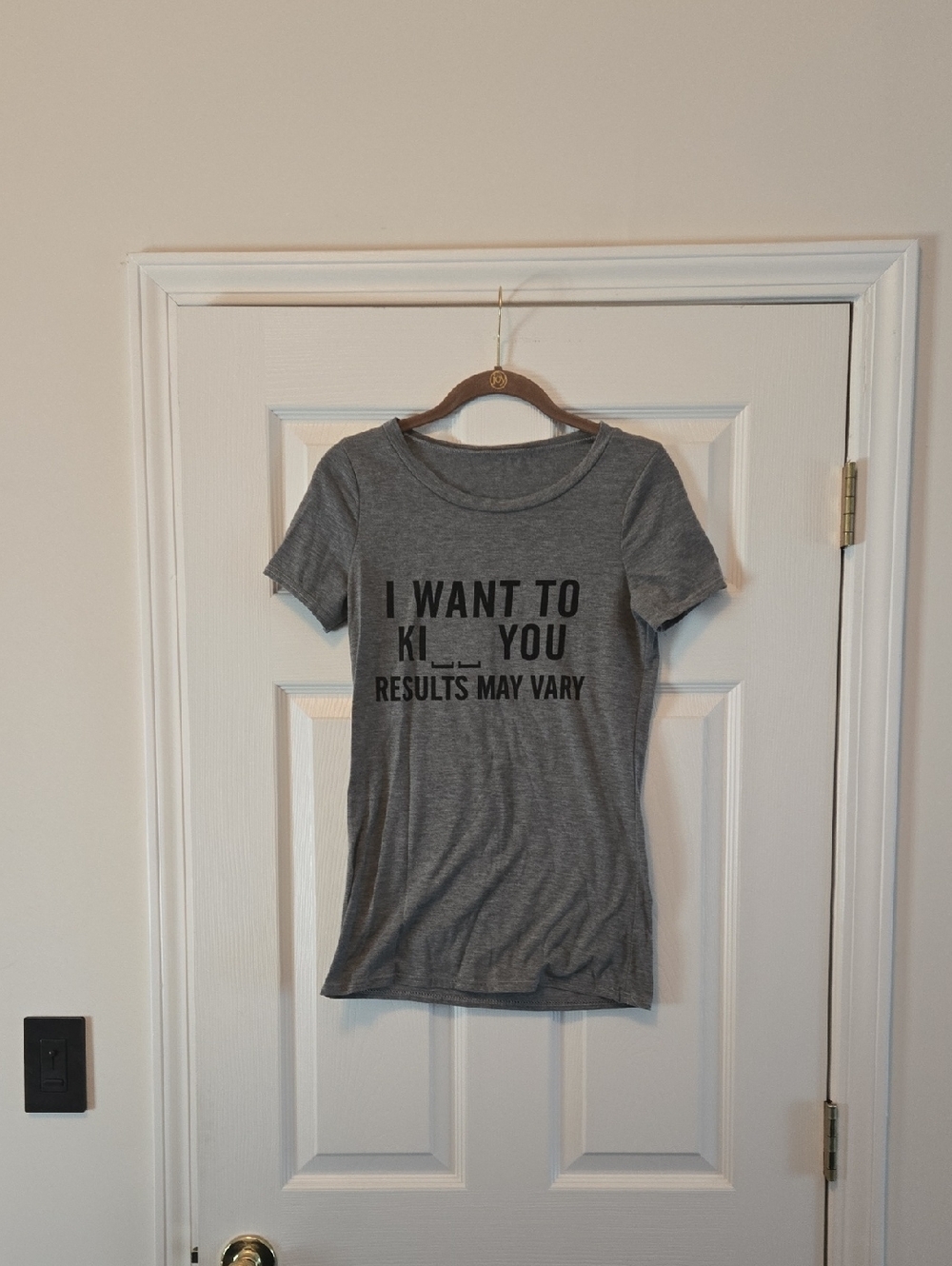 Source Unknown Gray Short-Sleeve Graphic Tee - Black Text